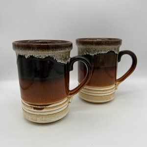ASHDALE POTTERY PRODUCTS Brown Drip Glaze Mugs